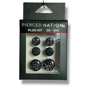Pierced Nation 2 Gauge to 00 Gauge Acrylic Plug Kit
